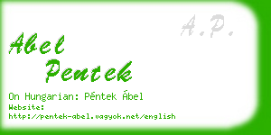 abel pentek business card